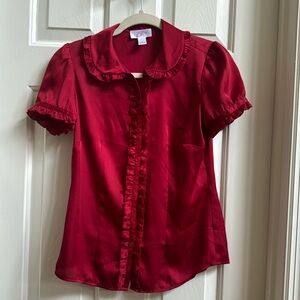 Loft blouse with ruffle trim details, size 0